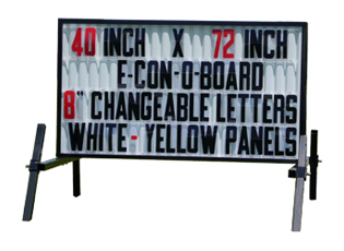 Portable Econoboard Changeable Letter Sign 40x72 nonlighted black white