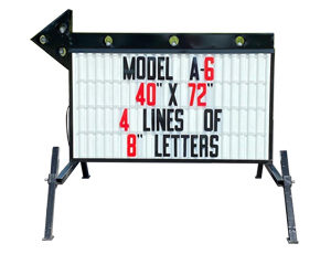 Portable Flashing Arrow Sign Double Sided With Black Cabinet and White Face Model A-6
