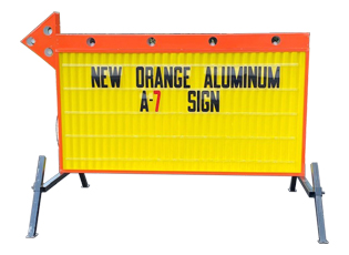 Portable Flashing Arrow Sign Double Sided Orange Aluminum With Yellow Face MODEL A-7