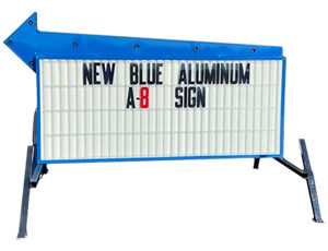 portable sign - model A-8 blue aluminum white
