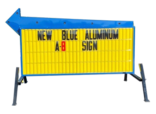 portable sign - model A-8 blue aluminum yellow