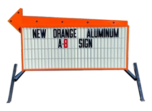 portable sign - model A-8 orange aluminum white
