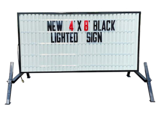 e-con-o-board 4-x-8 lighted black white