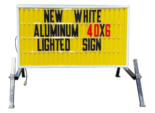 model 40x72 lighted white aluminum yellow