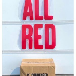 condensed style 8 inch letters - all red